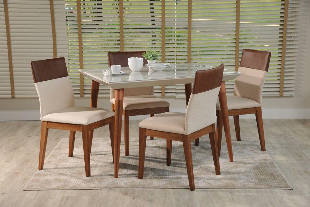 Manhattan Comfort 5-Piece Utopia 47.24" and Duke Dining Set with 4 Dining Chairs