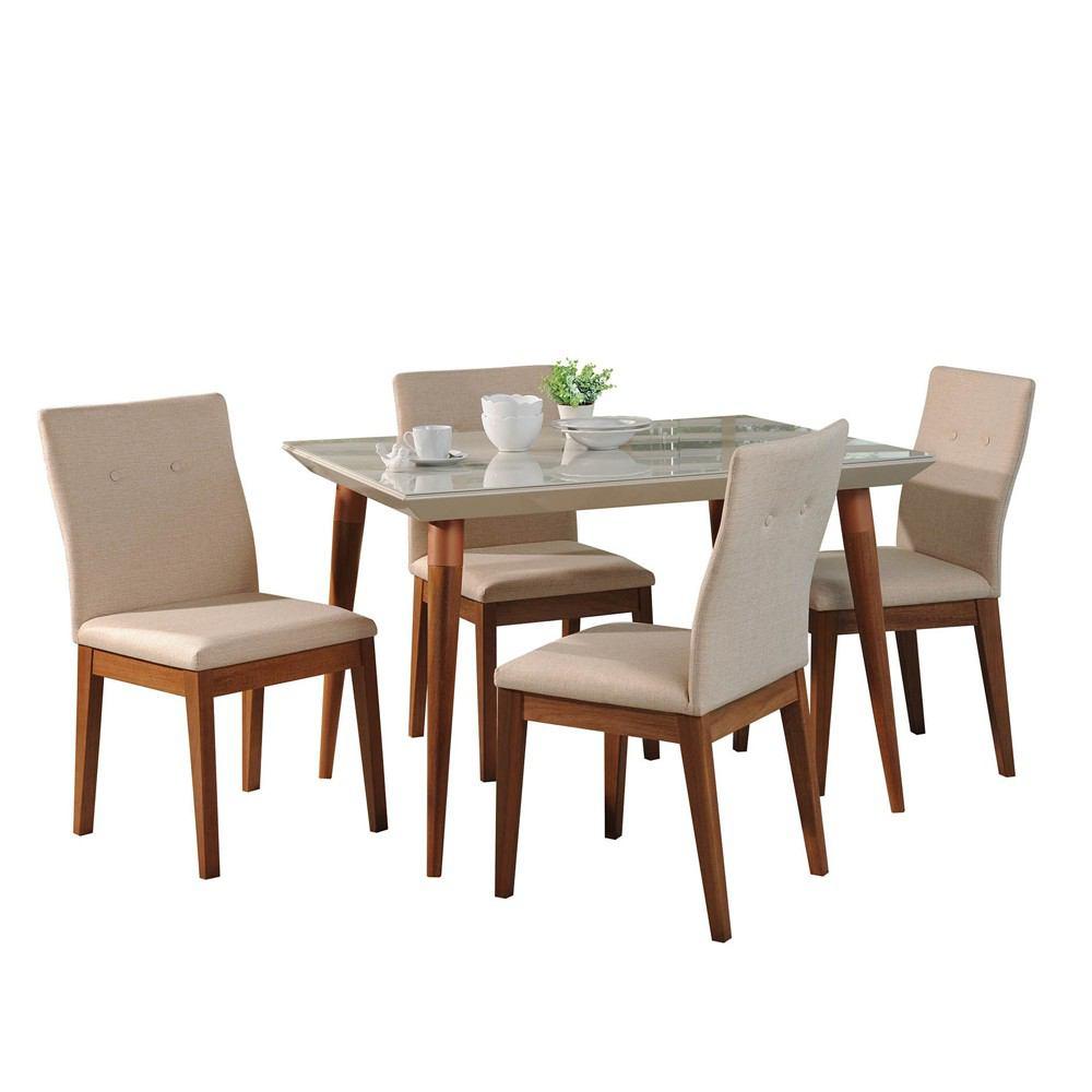 Manhattan Comfort 5-Piece Utopia 47.24" and Leroy Dining Set with 4 Dining Chairs