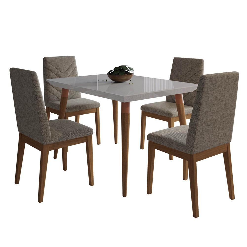 Manhattan Comfort 5-Piece Utopia 47.24" and Catherine Dining Set with 4 Dining Chairs