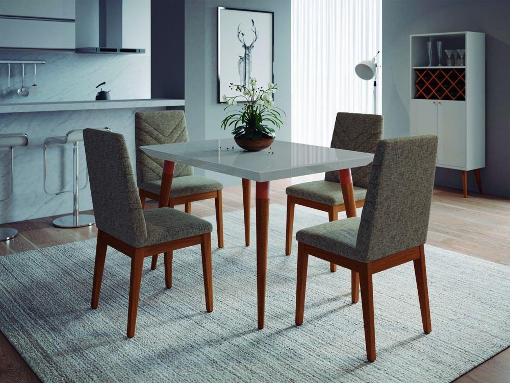 Manhattan Comfort 5-Piece Utopia 47.24" and Catherine Dining Set with 4 Dining Chairs