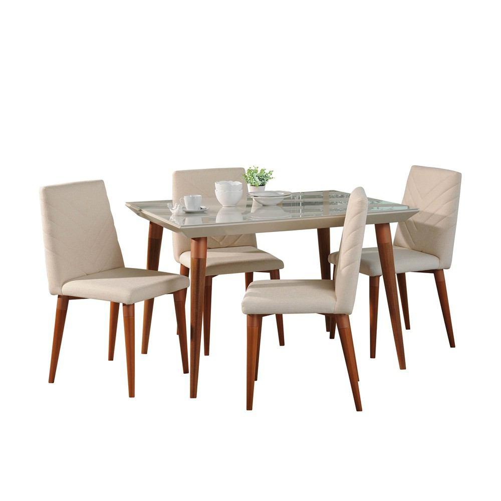 Manhattan Comfort 5-Piece Utopia 47.24" Dining Set with 4 Dining Chairs