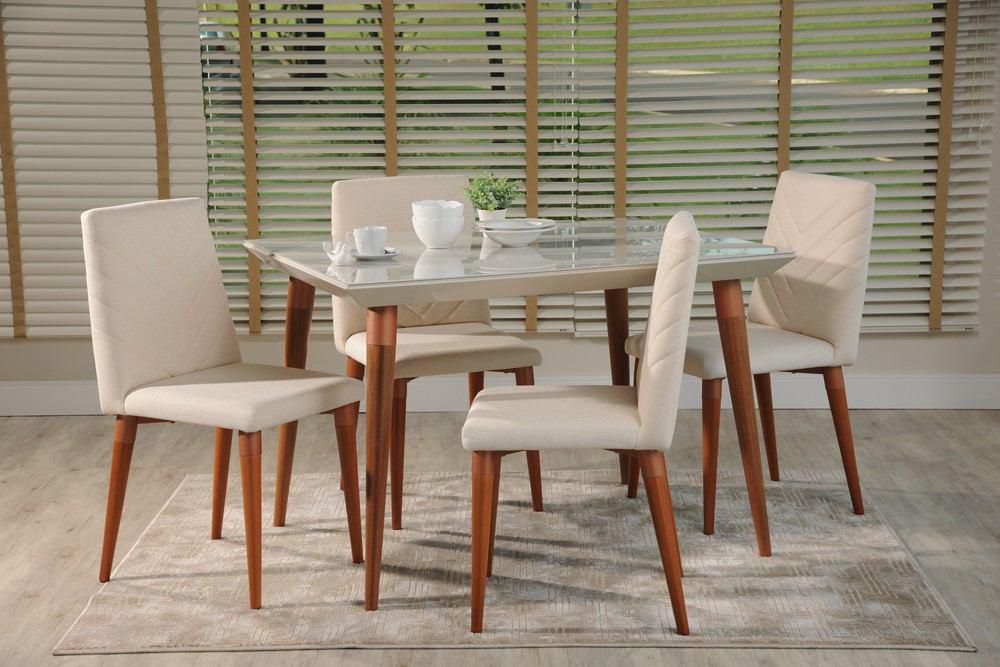 Manhattan Comfort 5-Piece Utopia 47.24" Dining Set with 4 Dining Chairs