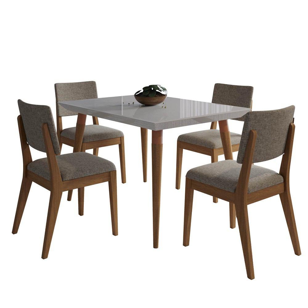 Manhattan Comfort 5-Piece Utopia 47.24" and Dover Dining Set with 4 Dining Chairs