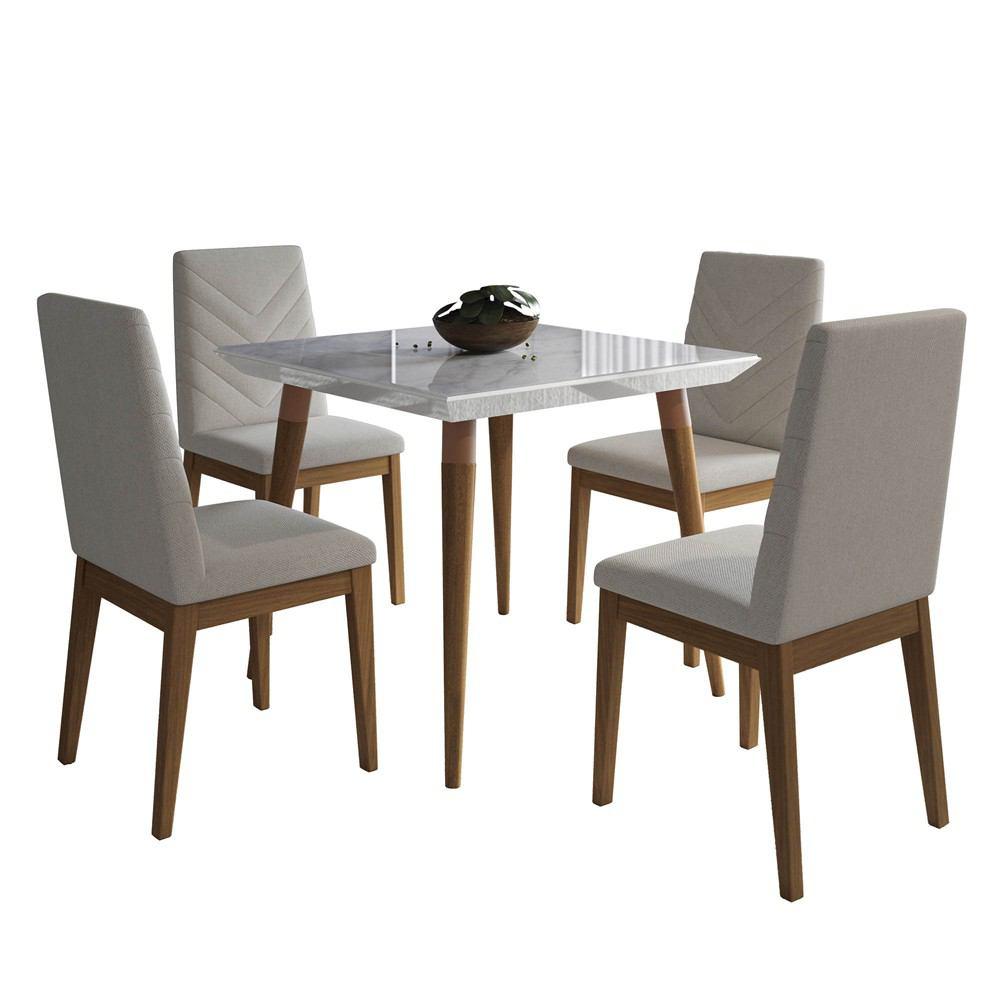 Manhattan Comfort 5-Piece Utopia 35.43" and Catherine Dining Set with 4 Dining Chairs