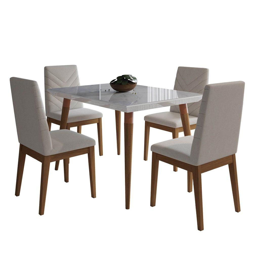 Manhattan Comfort 5-Piece Utopia 47.24" and Catherine Dining Set with 4 Dining Chairs