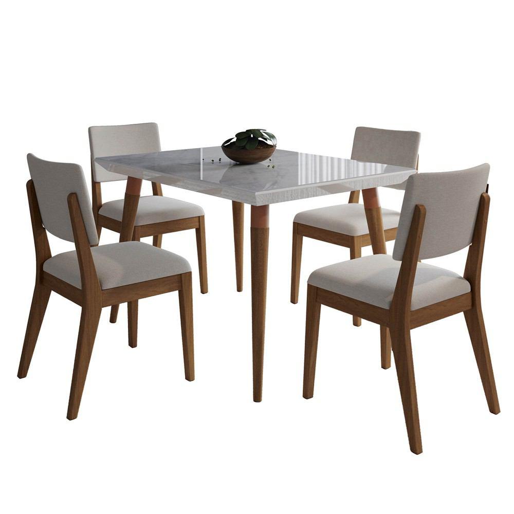 Manhattan Comfort 5-Piece Utopia 47.24" and Dover Dining Set with 4 Dining Chairs