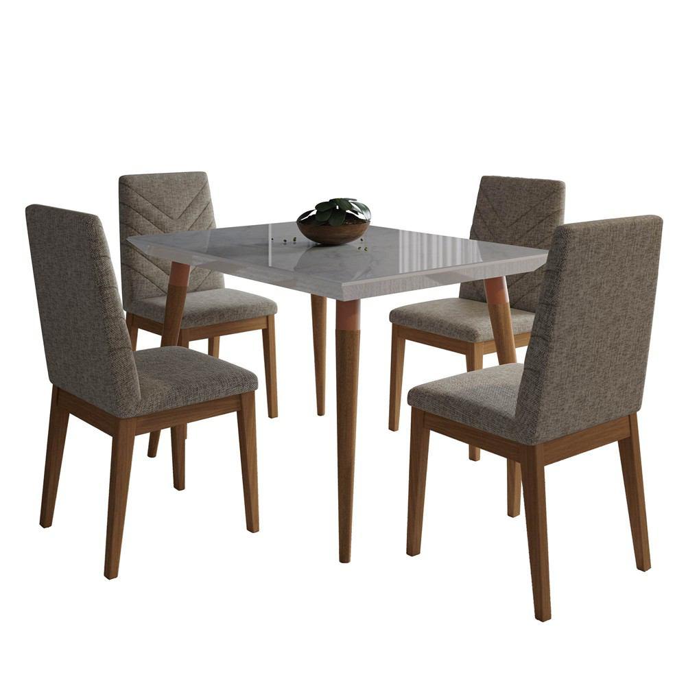 Manhattan Comfort 5-Piece Utopia 47.24" and Catherine Dining Set with 4 Dining Chairs