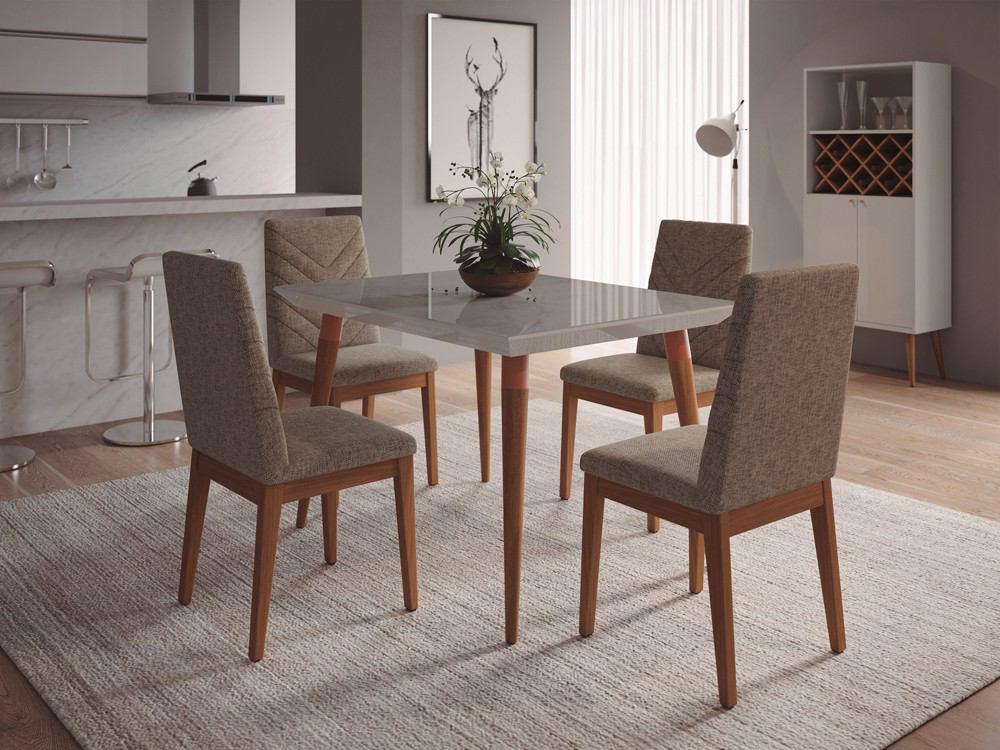 Manhattan Comfort 5-Piece Utopia 47.24" and Catherine Dining Set with 4 Dining Chairs