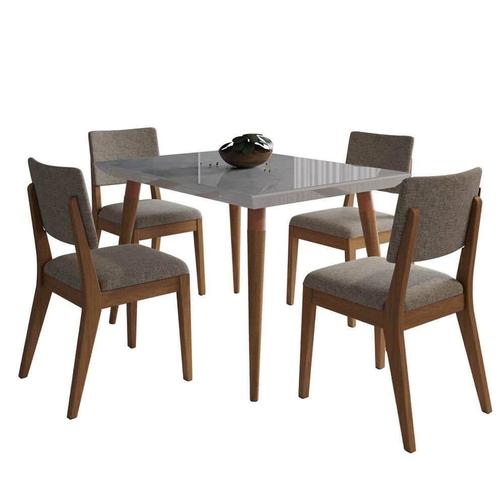 Manhattan Comfort 5-Piece Utopia 47.24" and Dover Dining Set with 4 Dining Chairs