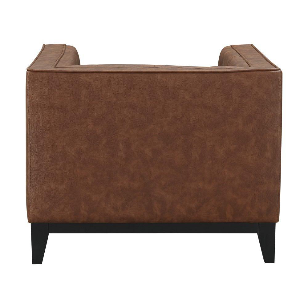 Manhattan Comfort Cadman 2-Piece Camal PU Leather Armchairs