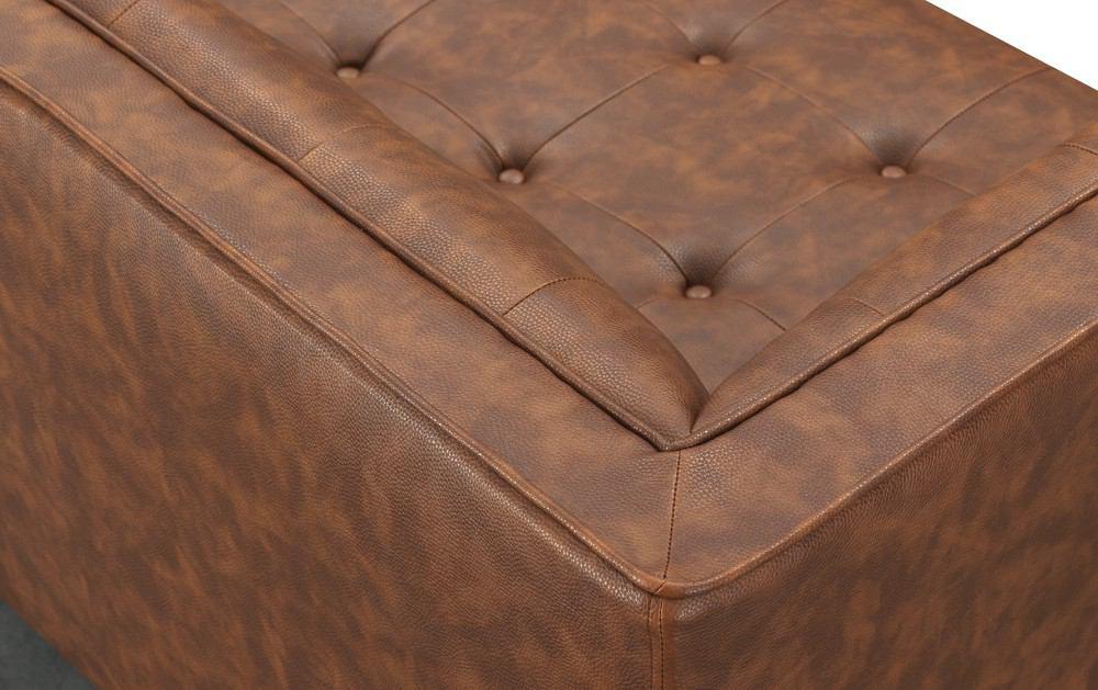 Manhattan Comfort Cadman 2-Piece Camal PU Leather Armchairs