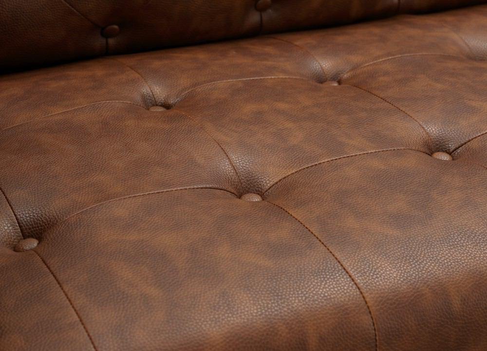 Manhattan Comfort Cadman 2-Piece Camal PU Leather Armchairs