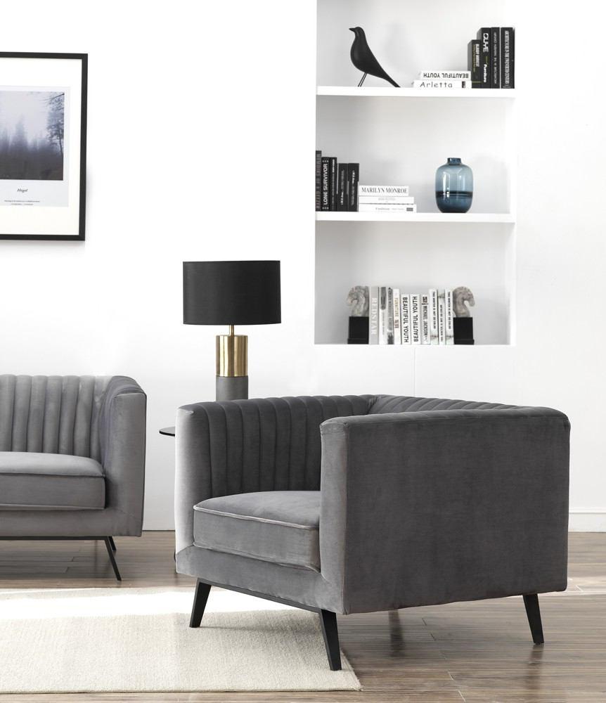 Manhattan Comfort Vandam 2-Piece Velvet Armchairs