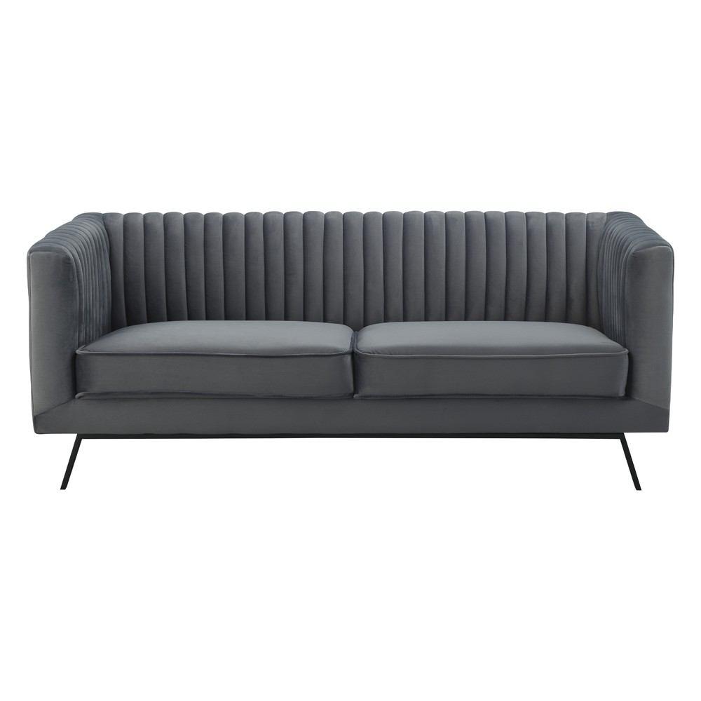 Manhattan Comfort Vandam 2-Piece Velvet 3-Seat Sofa & 2-Seat Loveseat