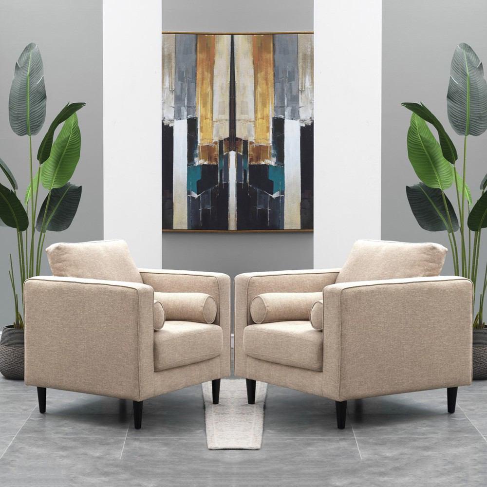 Manhattan Comfort Arthur 2-Piece Tweed Armchairs