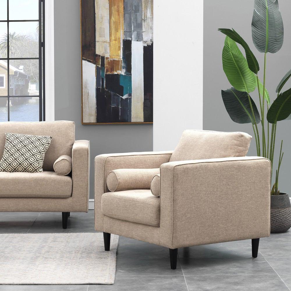 Manhattan Comfort Arthur 2-Piece Tweed Armchairs