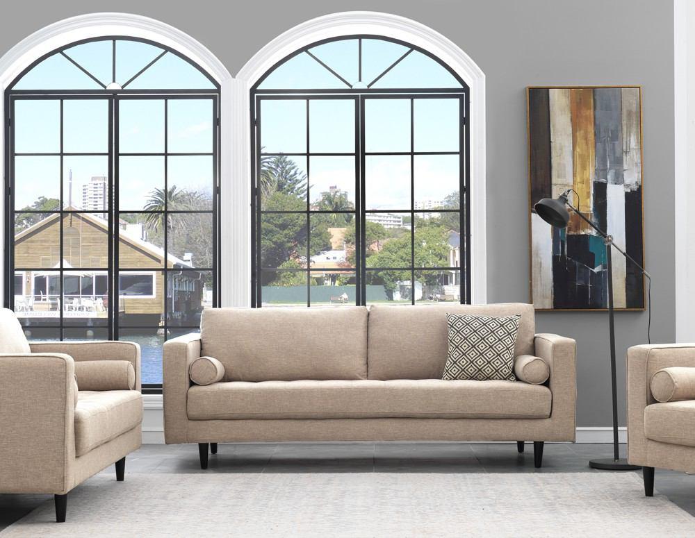 Manhattan Comfort Arthur 2-Piece Tweed 3-Seat Sofa & 2-Seat Loveseat