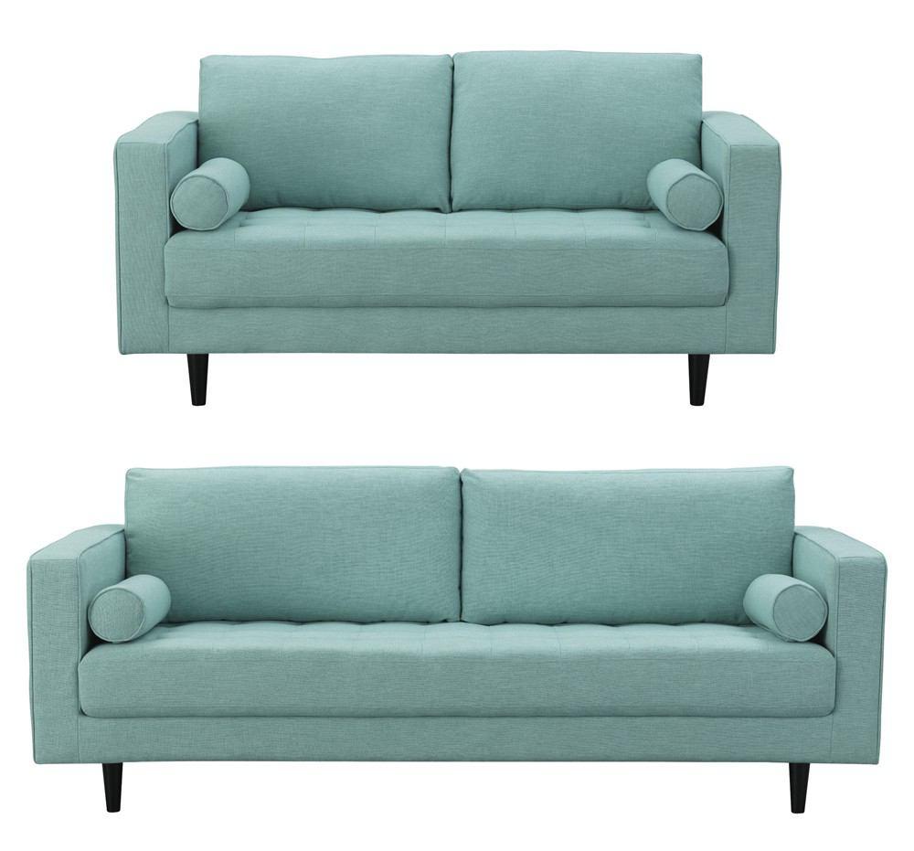 Manhattan Comfort Arthur 2-Piece Tweed 3-Seat Sofa & 2-Seat Loveseat