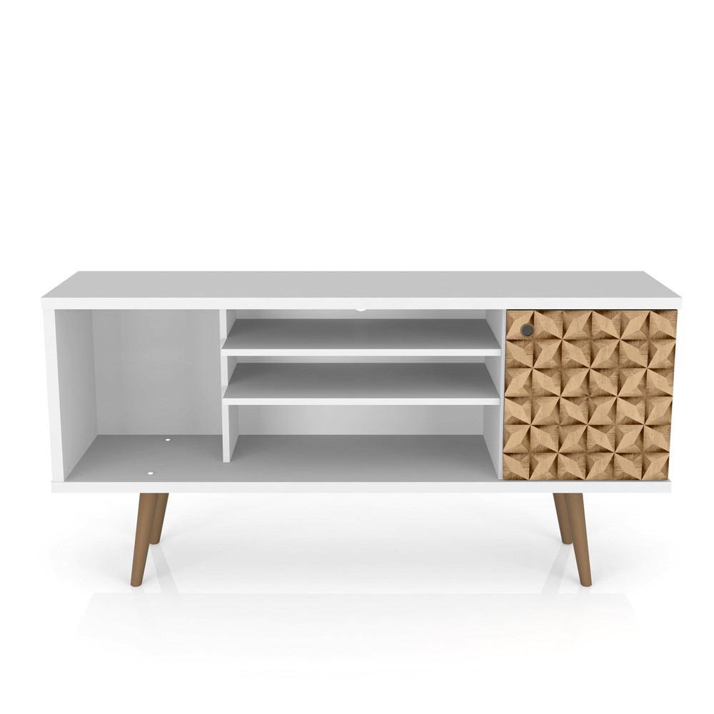 Manhattan Comfort Liberty 53.14" Mid Century - Modern TV Stand with 5 Shelves and 1 Door