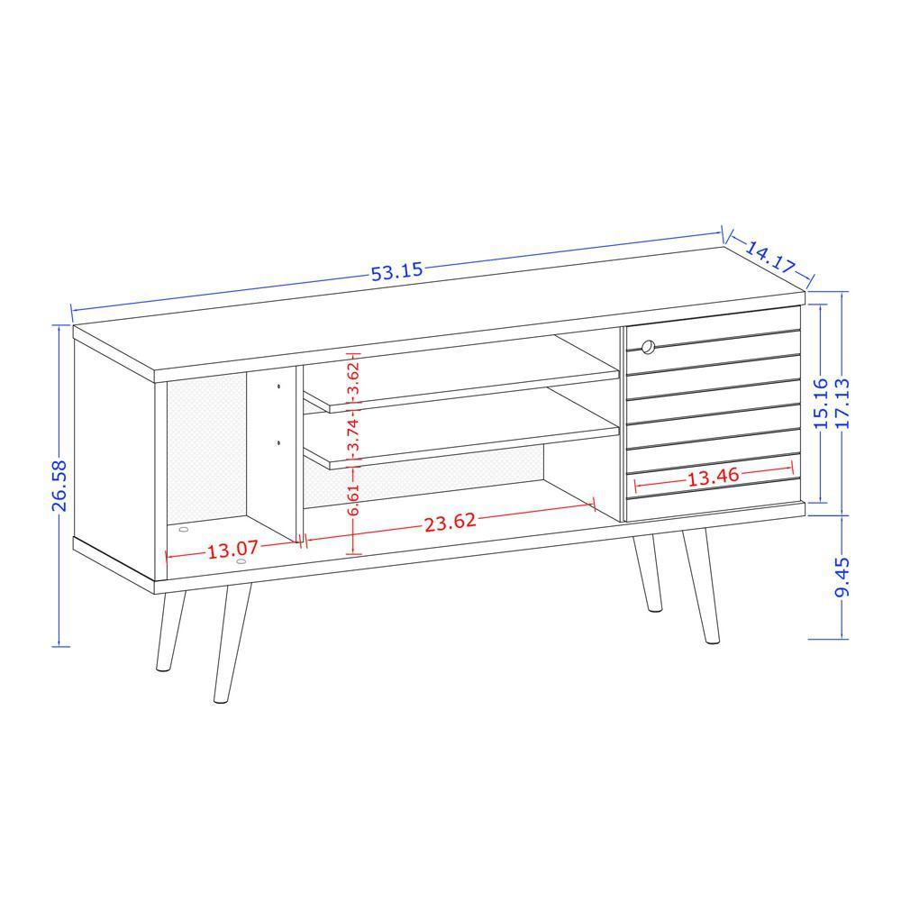 Manhattan Comfort Liberty 53.14" Mid Century - Modern TV Stand with 5 Shelves and 1 Door