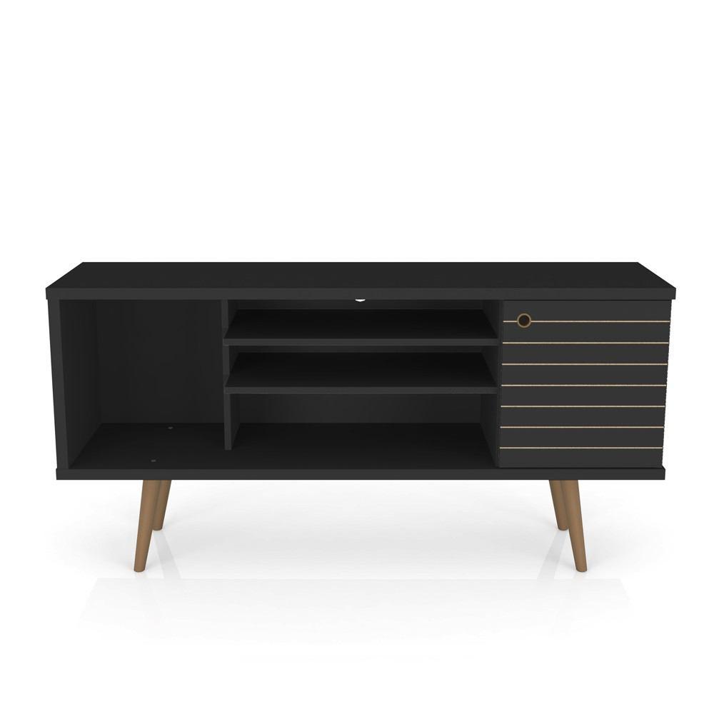 Manhattan Comfort Liberty 53.14" Mid Century - Modern TV Stand with 5 Shelves and 1 Door