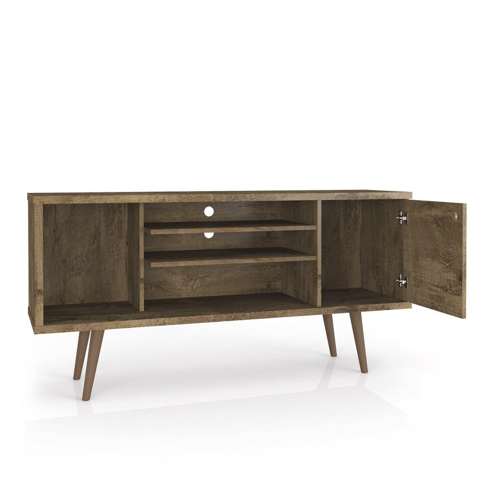 Manhattan Comfort Liberty 53.14" Mid Century - Modern TV Stand with 5 Shelves and 1 Door