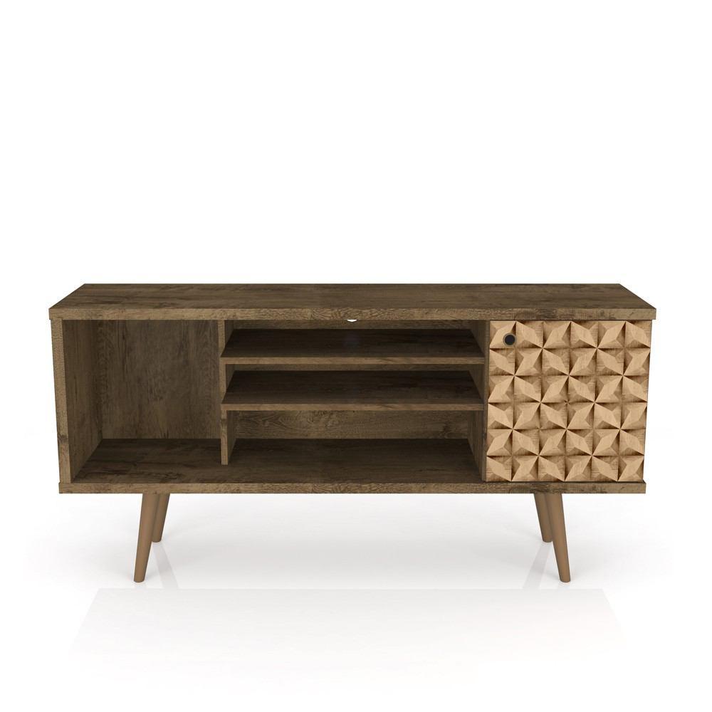 Manhattan Comfort Liberty 53.14" Mid Century - Modern TV Stand with 5 Shelves and 1 Door