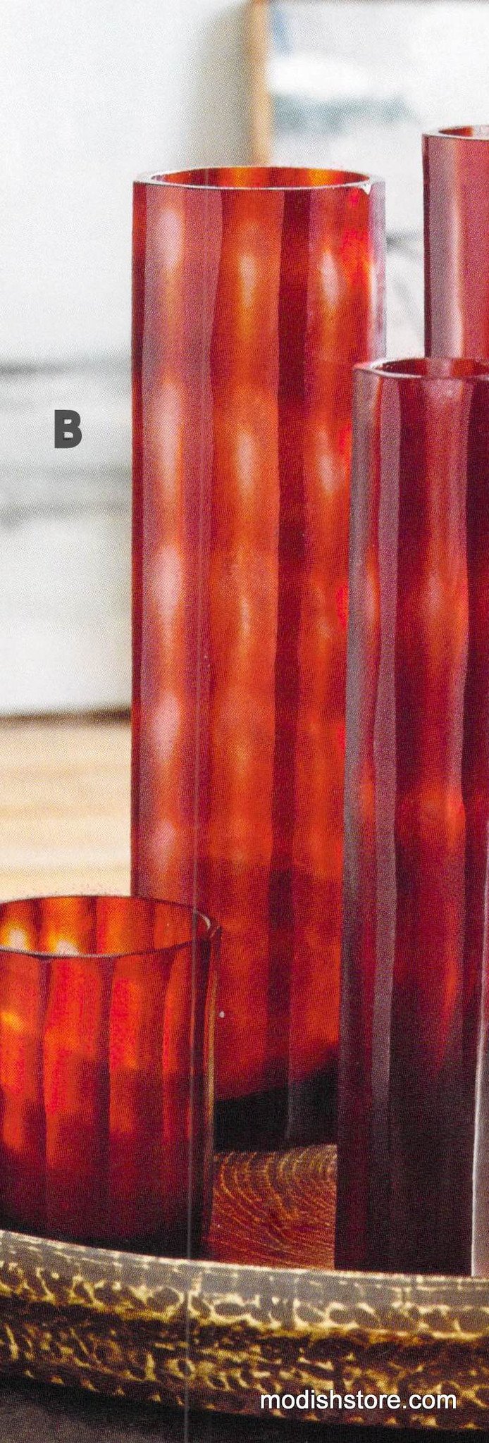 Roost Crimson Cut Glass Collection - Vases