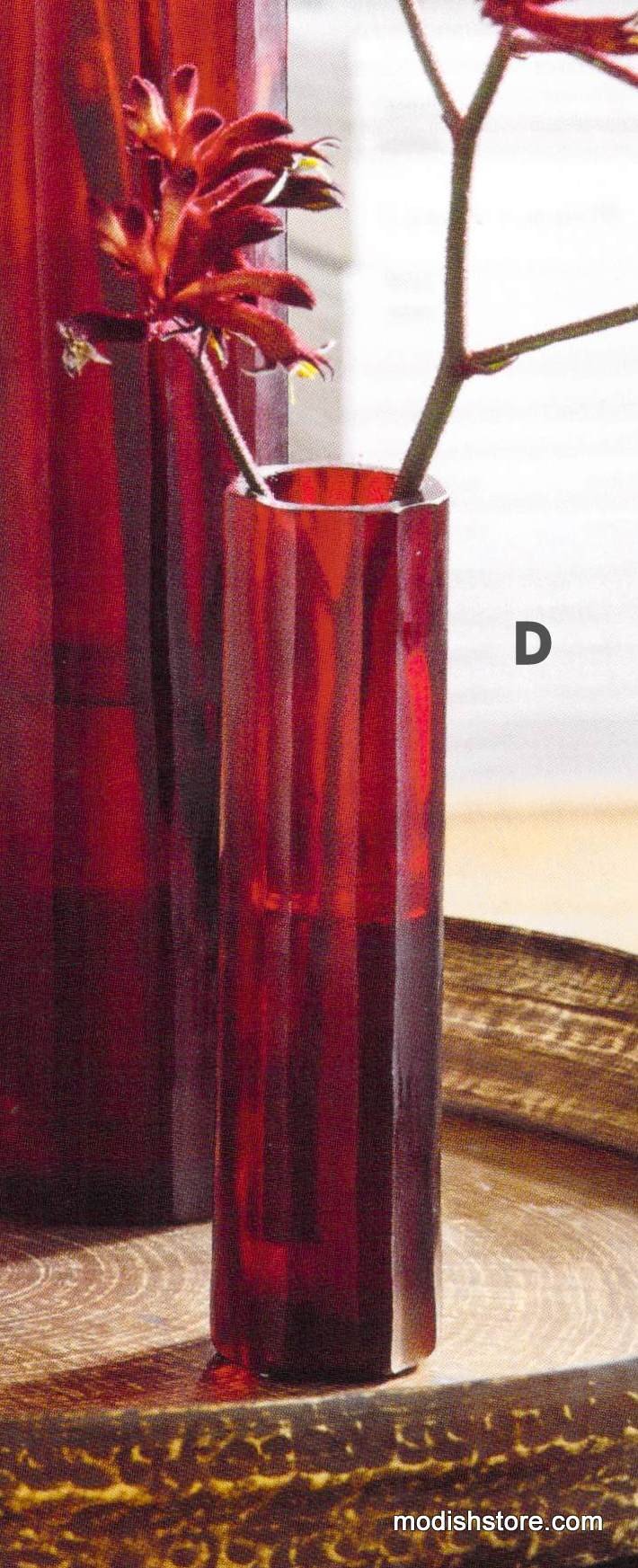 Roost Crimson Cut Glass Collection - Vases