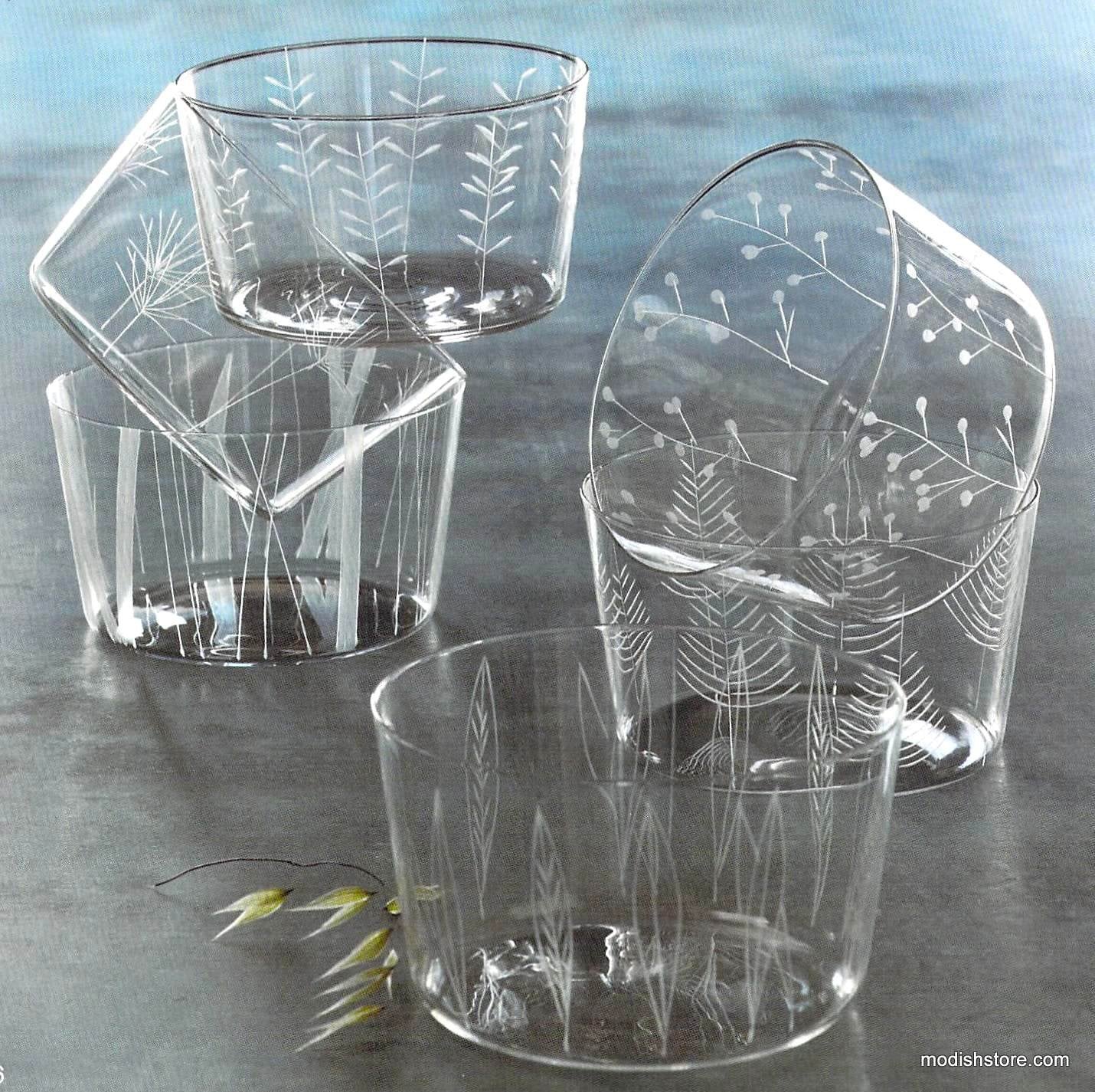 Roost Etched Botanical Glassware