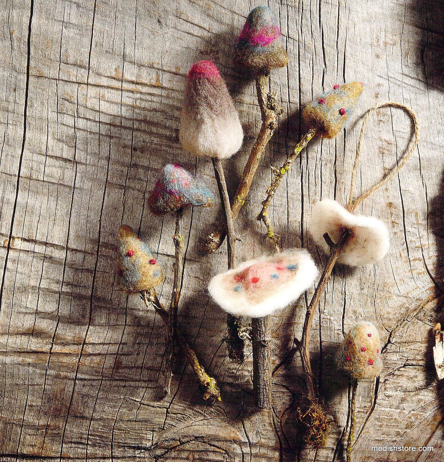 Roost Woodland Felt Mushroom Ornaments - Set Of 5