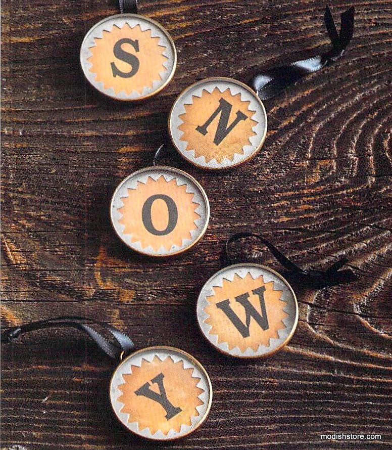 Roost Typewriter Key Ornaments