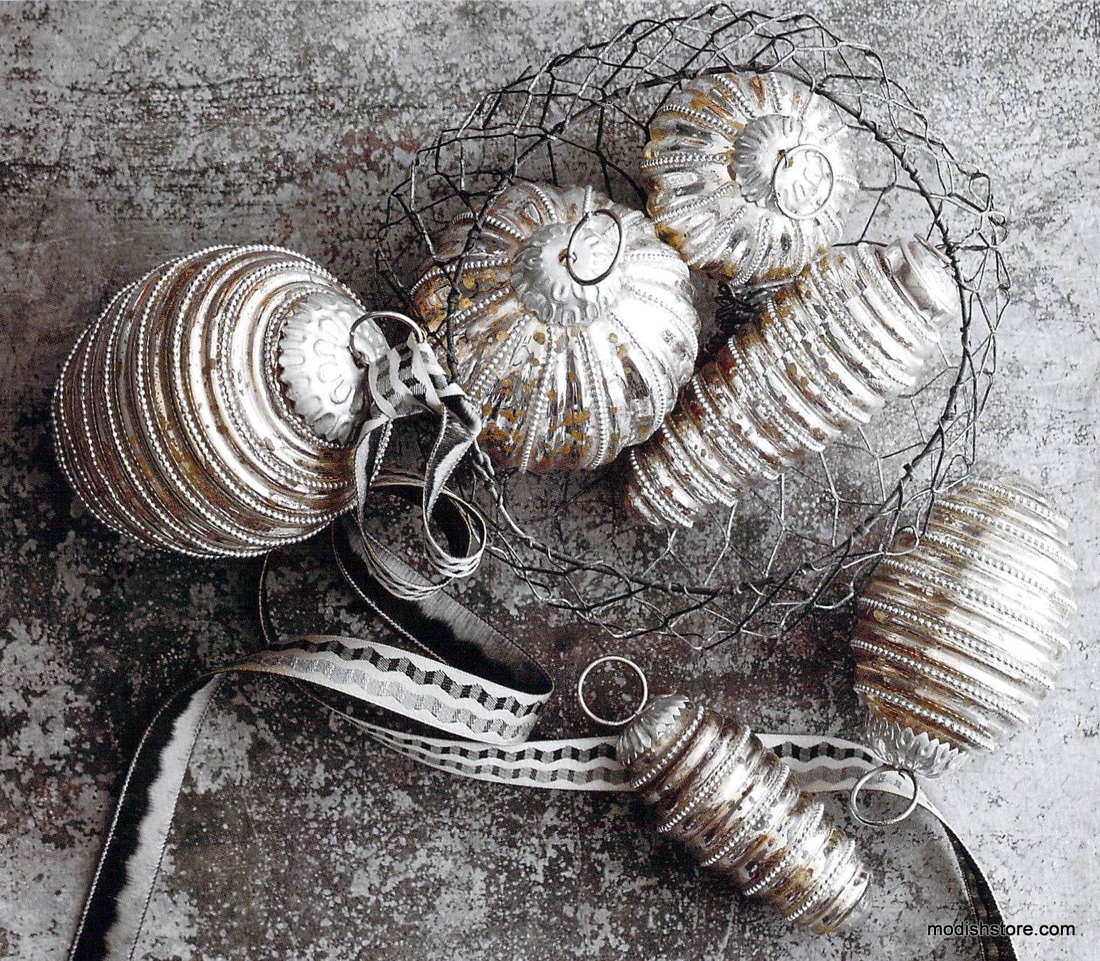 Roost Pearly Mercury Ornaments - Set Of 6