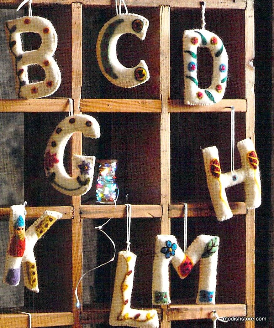 Roost Artful Alphabet Ornaments