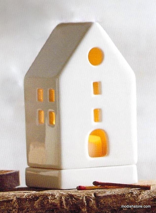 Roost Porcelain Tealight Houses - Set Of 3