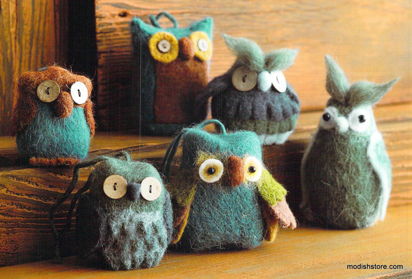 Roost Owlish Felt Ornaments - Set Of 8