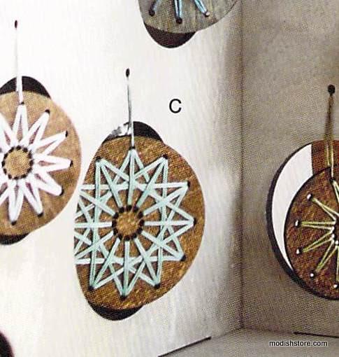 Roost Ashbury Embroidered Wood Ornaments