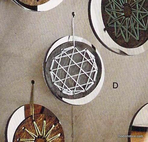 Roost Ashbury Embroidered Wood Ornaments