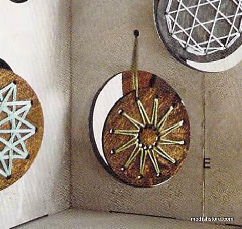 Roost Ashbury Embroidered Wood Ornaments