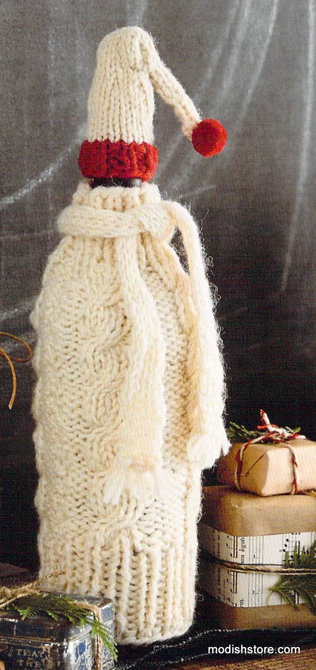 Roost Knit Wine Cozy & Cap - Set Of 6