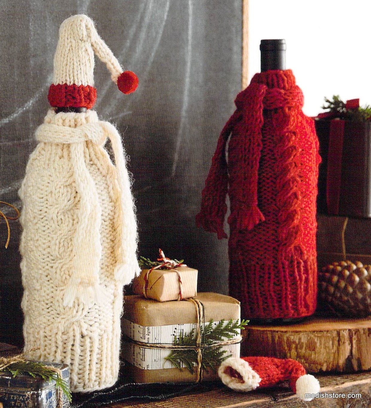 Roost Knit Wine Cozy & Cap - Set Of 6