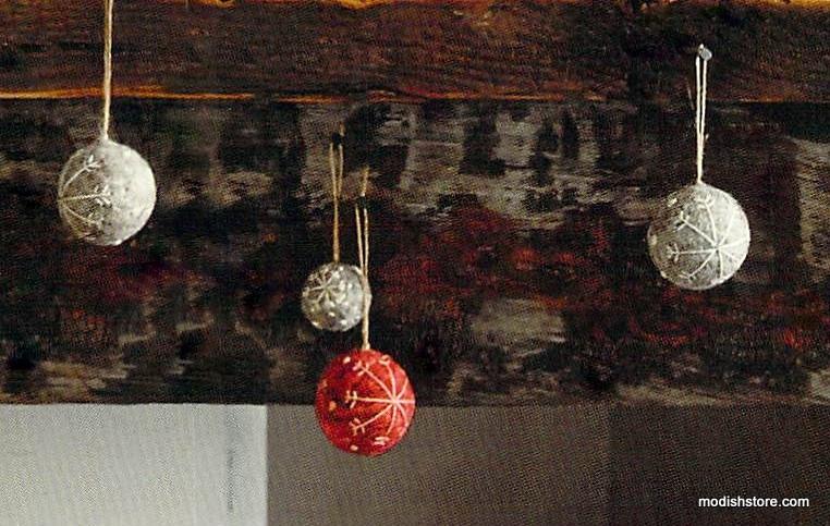 Roost Felt Snowflake Ball Ornaments
