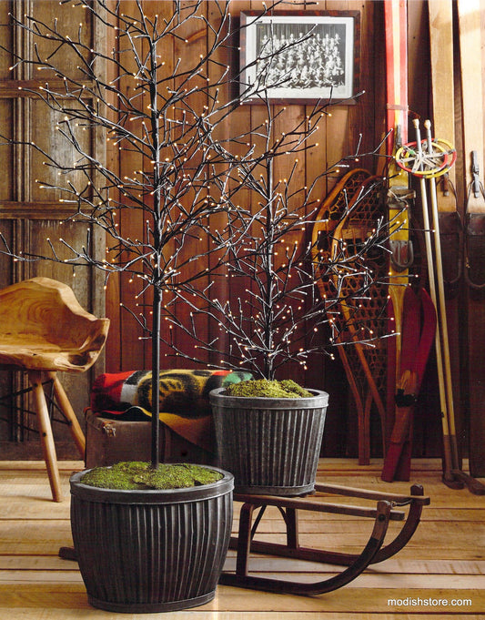 Roost Lighted Branchy Trees & Galveston Oval Planters