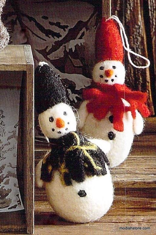 Roost Cozy Snowman Ornaments - Set Of 9