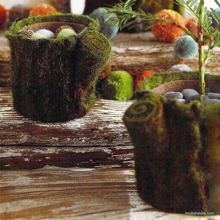Roost Felt Tree Trunk Cachepots - Set Of 3