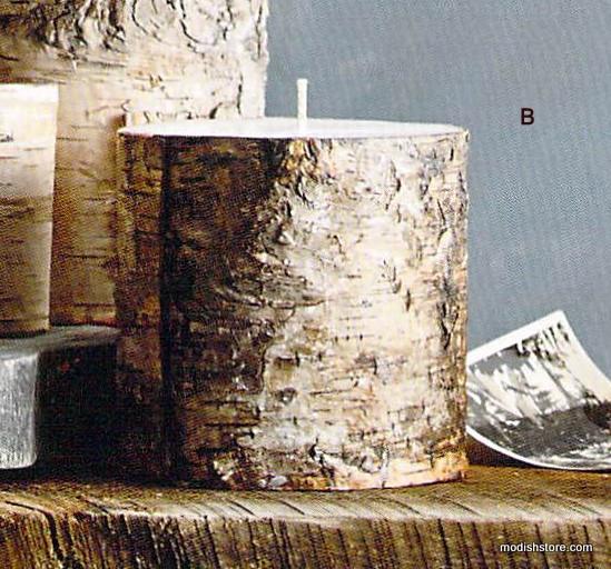 Roost Natural Birch Bark Pillars & Filled Candles