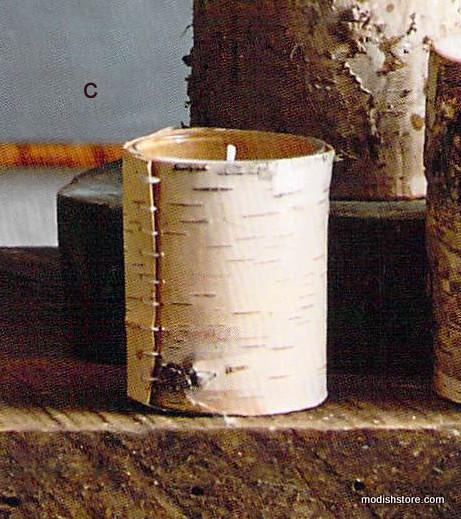 Roost Natural Birch Bark Pillars & Filled Candles