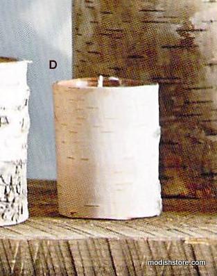 Roost Natural Birch Bark Pillars & Filled Candles