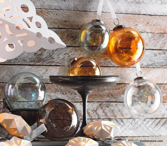 Roost Iridescent Glass Orb Ornaments
