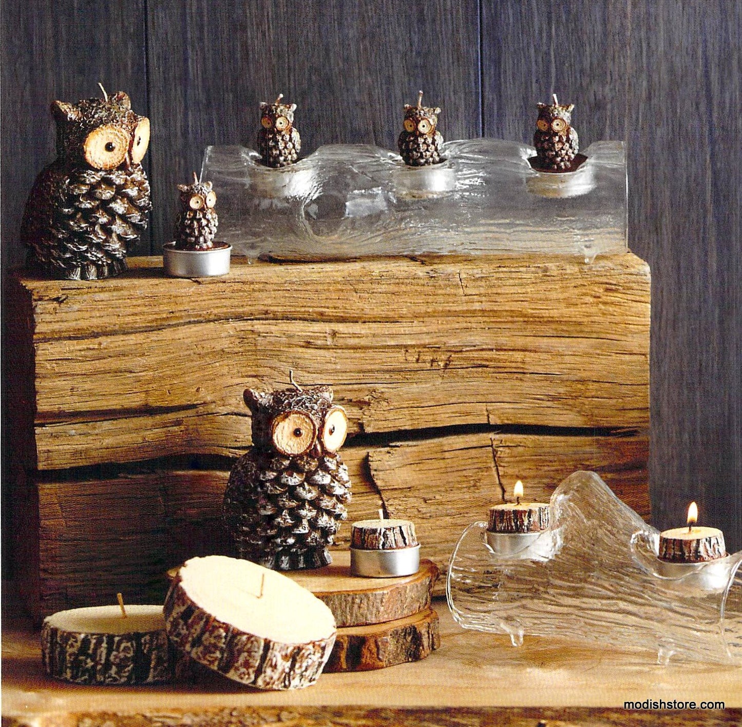 Roost Timber Tealight Logs - Set/3